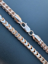  14k Rose Gold Solid 925 Sterling Silver Franco Chain 5mm Mens Necklace 18-30" 