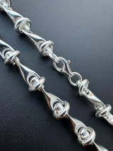 HarlemBling Real 925 Sterling Silver Mens Custom 8mm Barbed Wire Link Bracelet ITALY 7-9" 