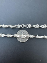 HarlemBling Real 925 Sterling Silver Custom 8mm Barbed Wire Link Chain Necklace Or Bracelet 