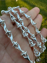 HarlemBling Real 925 Sterling Silver Custom 8mm Barbed Wire Link Chain Necklace Or Bracelet 