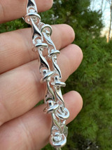 HarlemBling Real 925 Sterling Silver Custom 8mm Barbed Wire Link Chain Necklace Or Bracelet 