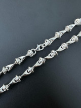 HarlemBling Real 925 Sterling Silver Custom 8mm Barbed Wire Link Chain Necklace Or Bracelet 