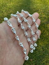 HarlemBling Real 925 Sterling Silver Custom 8mm Barbed Wire Link Chain Necklace Or Bracelet 