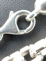 HarlemBling Real 7mm 925 Sterling Silver Custom Greek Key Hermes Rolo Link Chain Bracelet 