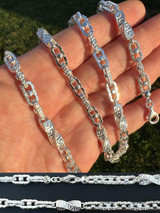 HarlemBling 925 Sterling Silver Custom Greek Key Hermes Rolo Link Chain Necklace Bracelet 