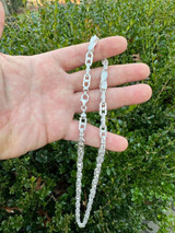 HarlemBling 925 Sterling Silver Custom Greek Key Hermes Rolo Link Chain Necklace Bracelet 