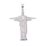 HarlemBling MOISSANITE Christ The Redeemer 925 Silver Necklace Jesus Iced Hip Hop Necklace 