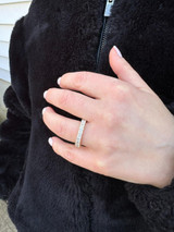 HarlemBling Real Princess Cut Moissanite Eternity Band Wedding Ring 14k Gold Over 925 Silver 