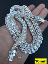 Italiano Silver, Inc. BIG 4-10mm Handmade Franco Chain Necklace Or Bracelet Real 925 Silver Box Clasp 