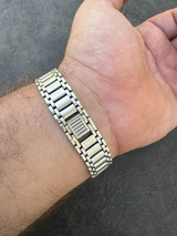 HarlemBling Custom Handmade Presidential Link Bracelet 14mm Wide Real 925 Sterling Silver 