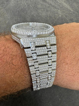Hip Hop Real MOISSANITE Mens Watch Iced Large Stones No ID Hip Hop Passes Diamond Tester 
