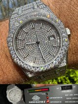 Hip Hop Real MOISSANITE Mens Watch Iced Large Stones No ID Hip Hop Passes Diamond Tester 