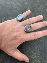 HarlemBling Mens Real Solid 925 Sterling Silver Natural Agate Gemstone Handmade Ring Sz 6-13 