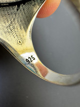 HarlemBling Natural Turquoise Mens Real Solid 925 Silver Handmade Oval Native American Ring 