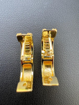 HarlemBling Baguette Moissanite 14k Gold Over Real 925 Silver Hoops Small Huggie Earrings 
