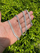 HarlemBling Handmade Mexican Cuban Link Chain Necklace / Bracelet Real 925 Silver 6-20mm Black Rhodium