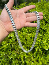 HarlemBling Handmade Mexican Cuban Link Chain Necklace / Bracelet Real 925 Silver 6-20mm Black Rhodium