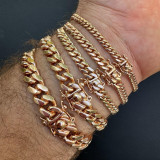 HarlemBling Miami Cuban Link Bracelet - 14k Rose Gold Vermeil 925 Sterling Silver - 7"-9.5" - 4mm-10.5mm