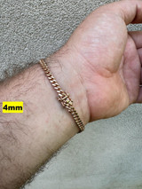 HarlemBling Miami Cuban Link Bracelet - 14k Rose Gold Vermeil 925 Sterling Silver - 7"-9.5" - 4mm-10.5mm