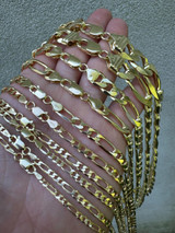 HarlemBling Figaro Link Bracelet - 14k Gold Vermeil 925 Sterling Silver - 6"-9" - 2.5mm-16mm 