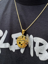 HarlemBling Eye Of Horus Egyptian Hieroglyphics Real 925 Silver / Gold Necklace Pendant 