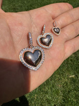 HarlemBling 3D Heart Shaped Pendant MOISSANITE 14k Rose Gold Over 925 Silver Necklace 3 Sizes 