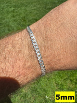 Italiano Silver, Inc. Flat Curb Cuban Bracelet - Diamond Cut 925 Sterling Silver - 6"-9" - 4mm-8mm 