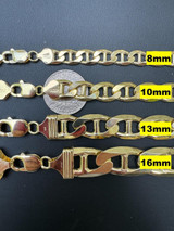 HarlemBling Mariner Link Bracelet - 14k Gold Vermeil 925 Sterling Silver - 6"-9" - 2.5mm-16mm 