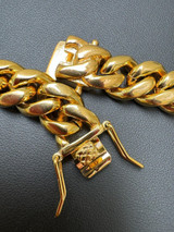 HarlemBling Miami Cuban Link Chain Bracelet - 18k Yellow Gold Plated Stainless Steel - 6"-10" - 6mm-18mm 