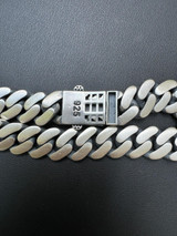 HarlemBling Custom Eagle Lock Miami Cuban Link Bracelet 12mm Real 925 Silver Oxidized Finish 