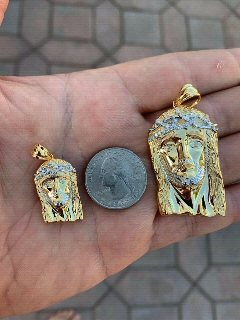 14k Gold Jesus Piece Pendant Harlem Bling