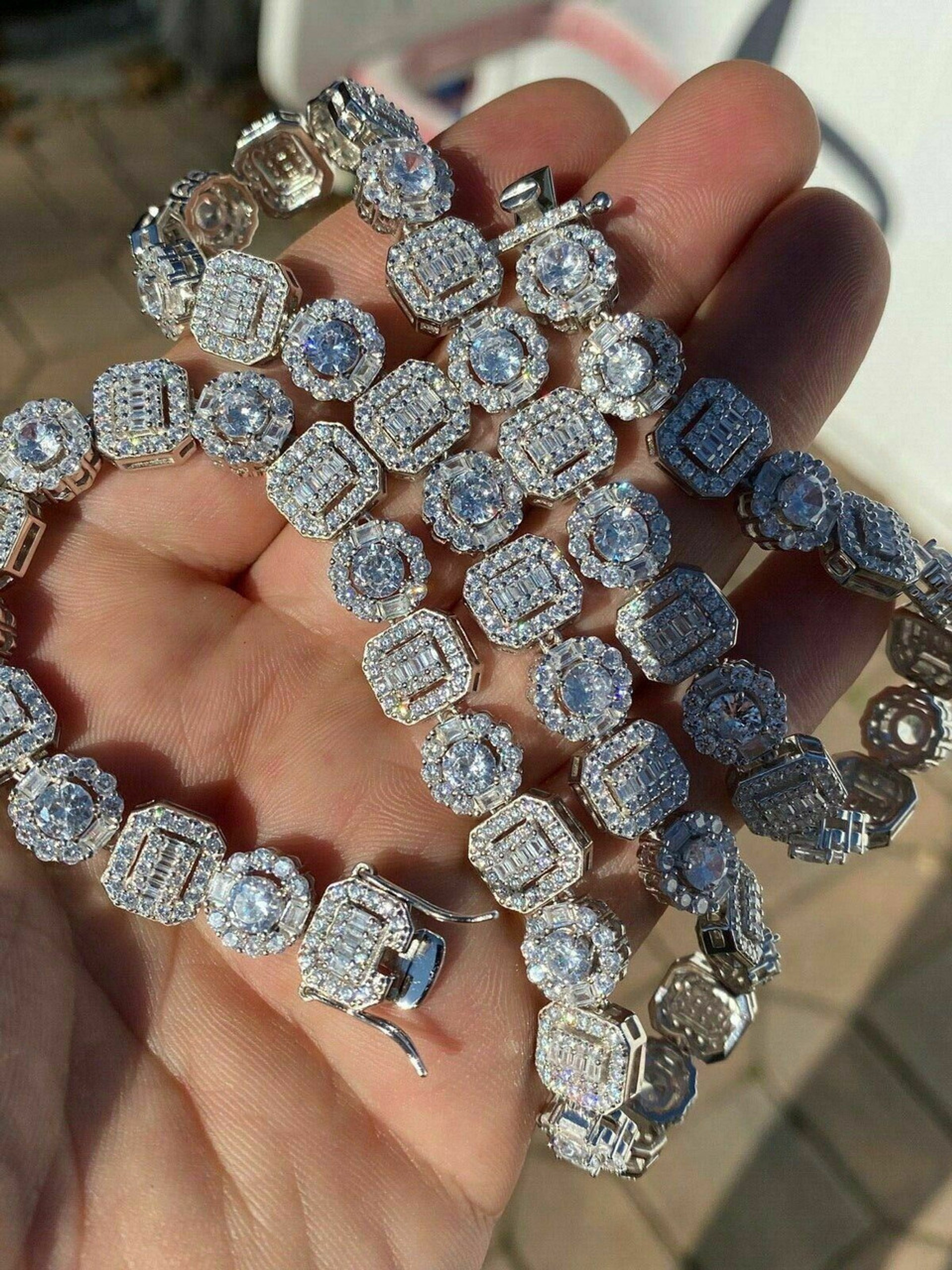 Tennis chain baguette clearance