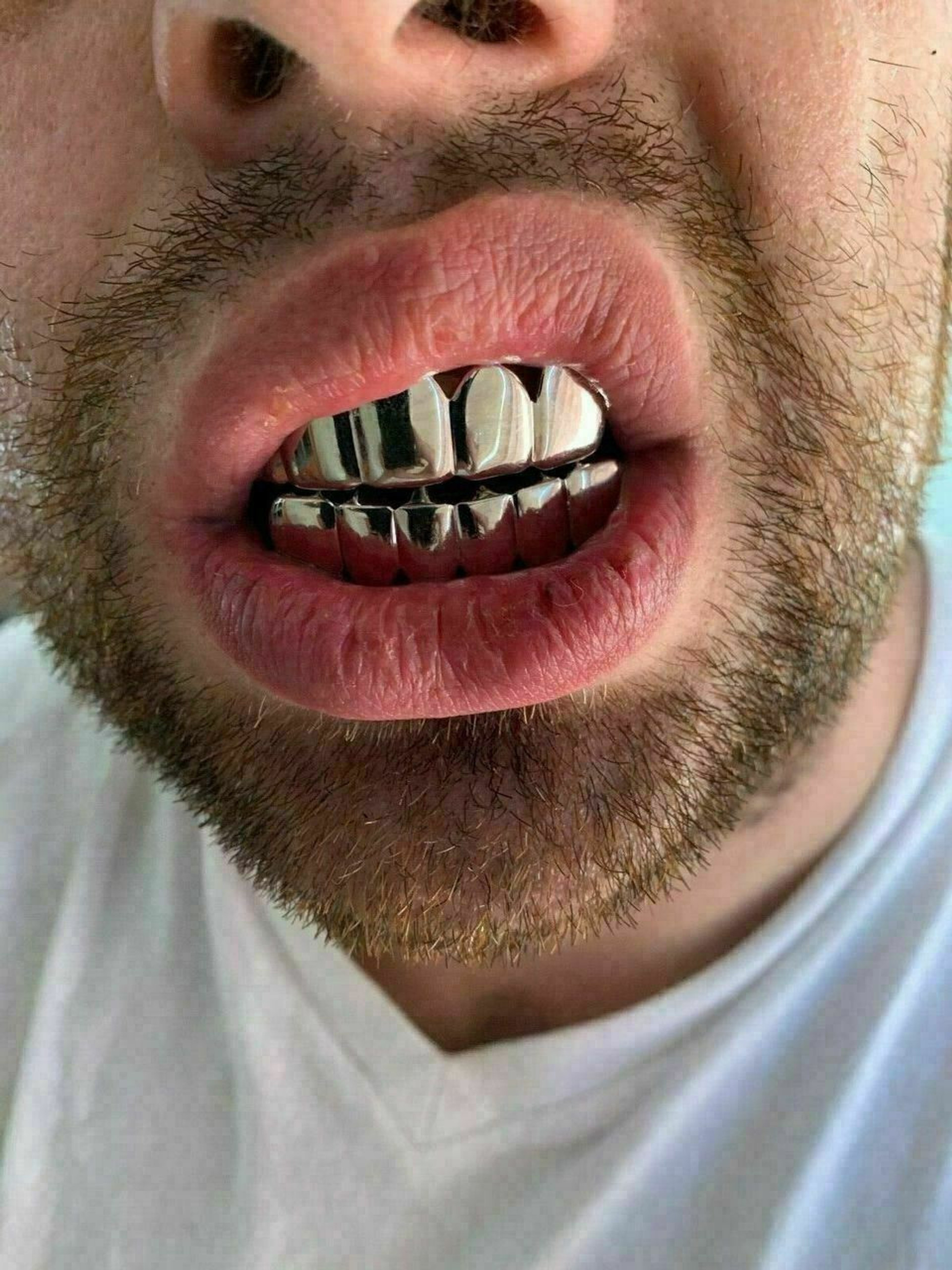 Real 925 Sterling Silver GRILLZ Top Bottom Hip Hop Grills 6 8 Or Single Teeth