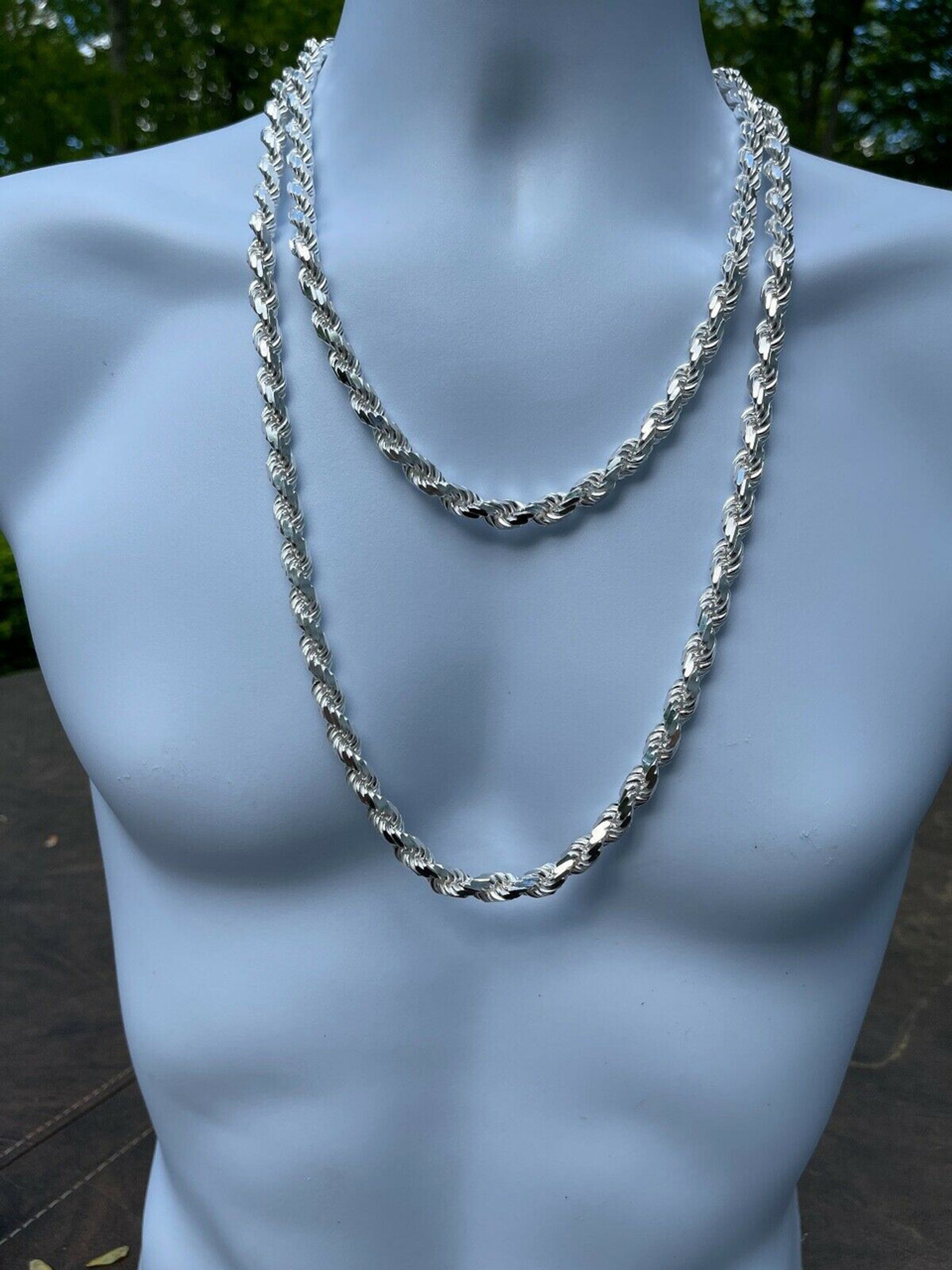 Heavy 8mm Mens Rope Chain Real Solid 925 Sterling Silver Necklace 18 30 Italy 