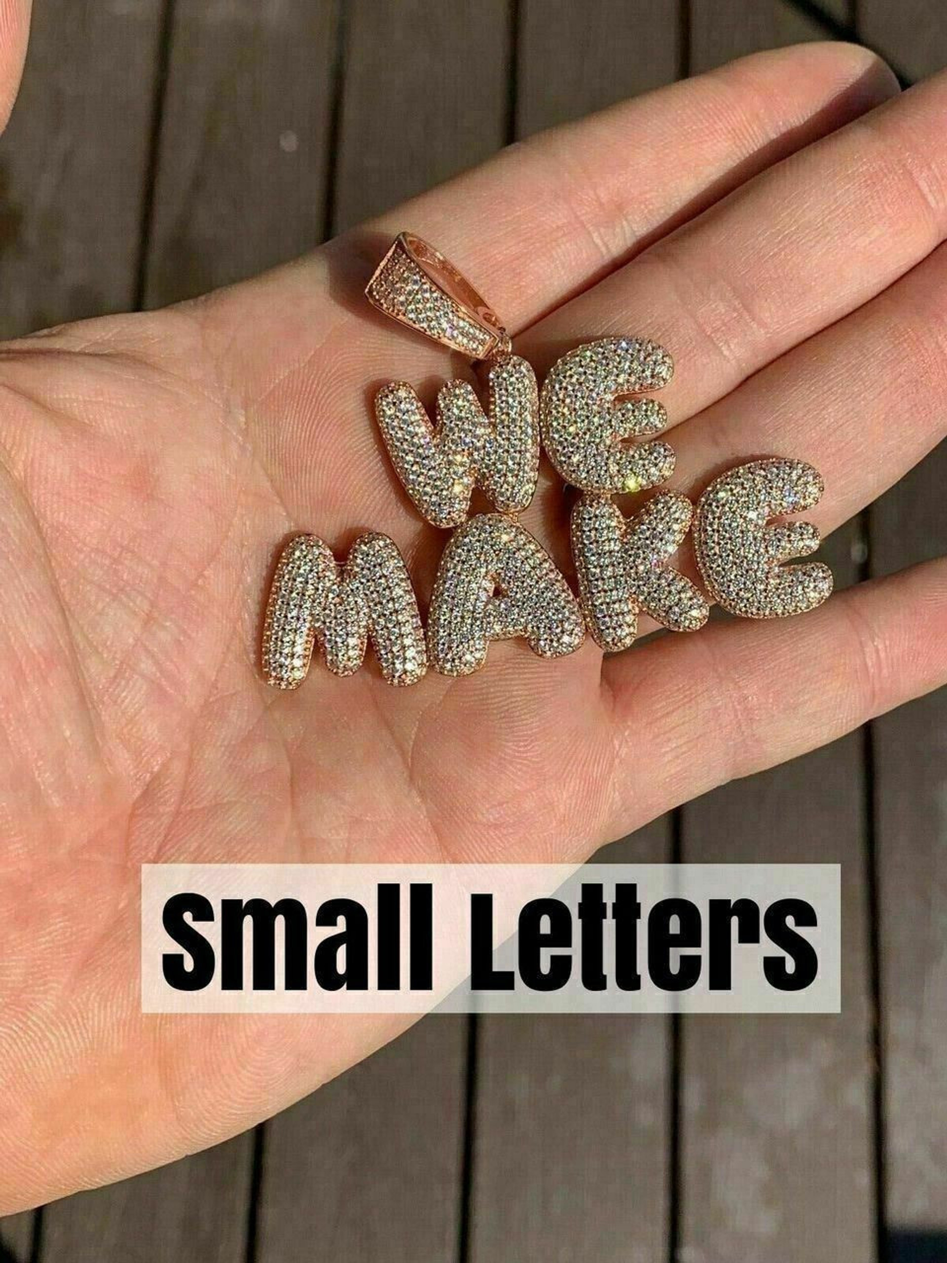 Real diamond bubble letters Clearance