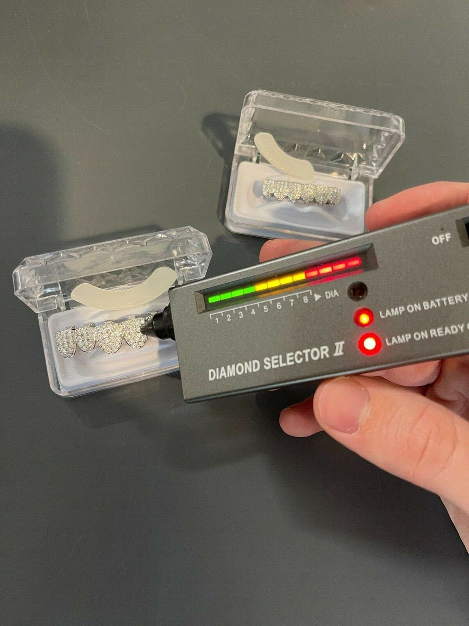 MOISSANITE GRILLZ Pass Diamond Test Teeth Top & Bottom Hip Hop 925