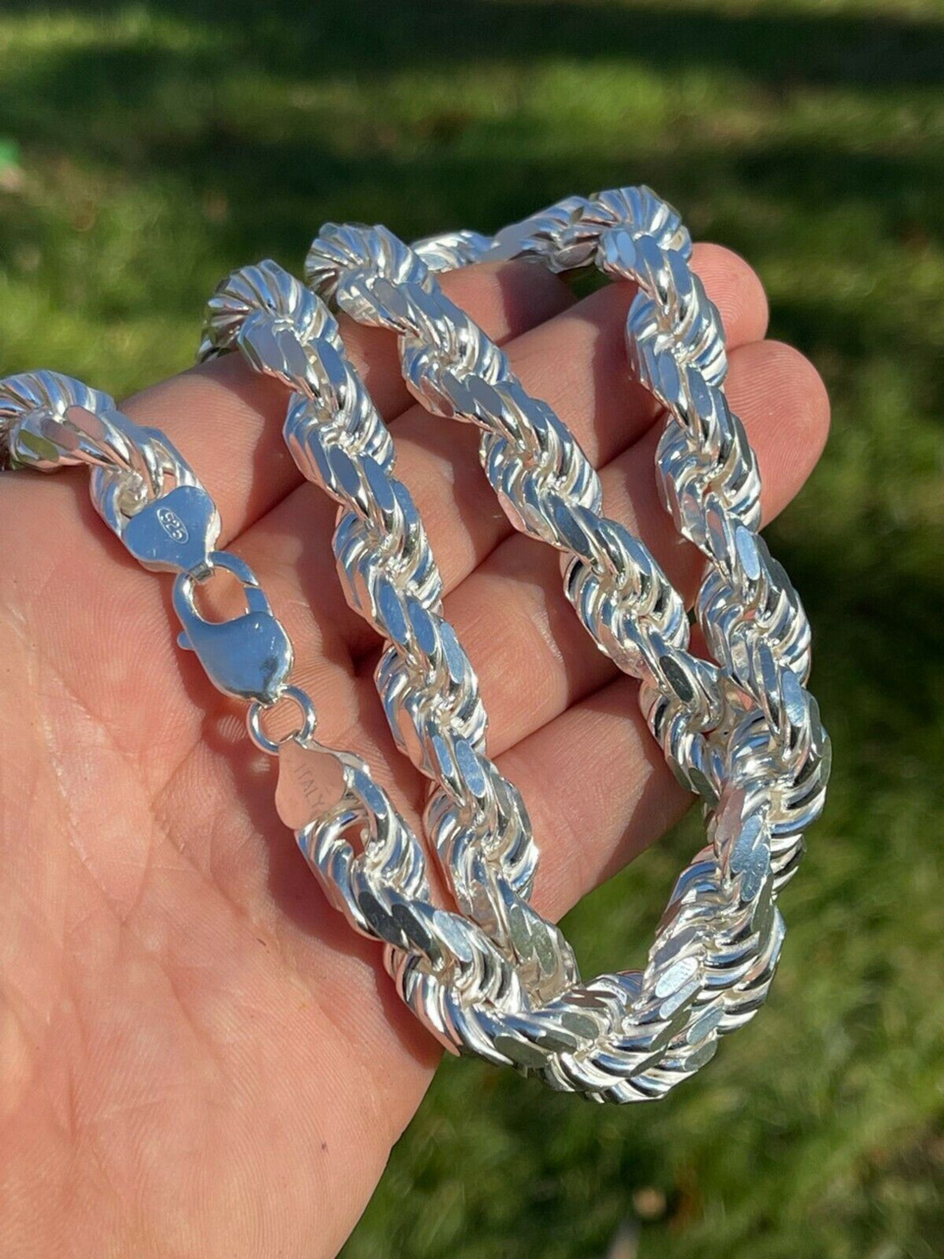 Thick silver chain mens clearance