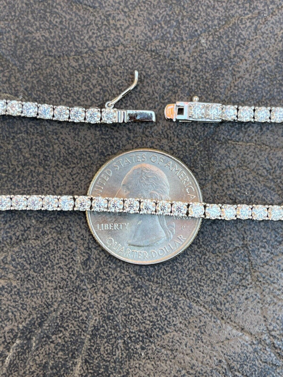 REAL 3mm MOISSANITE Tennis Chain Necklace VVS D Color Passes