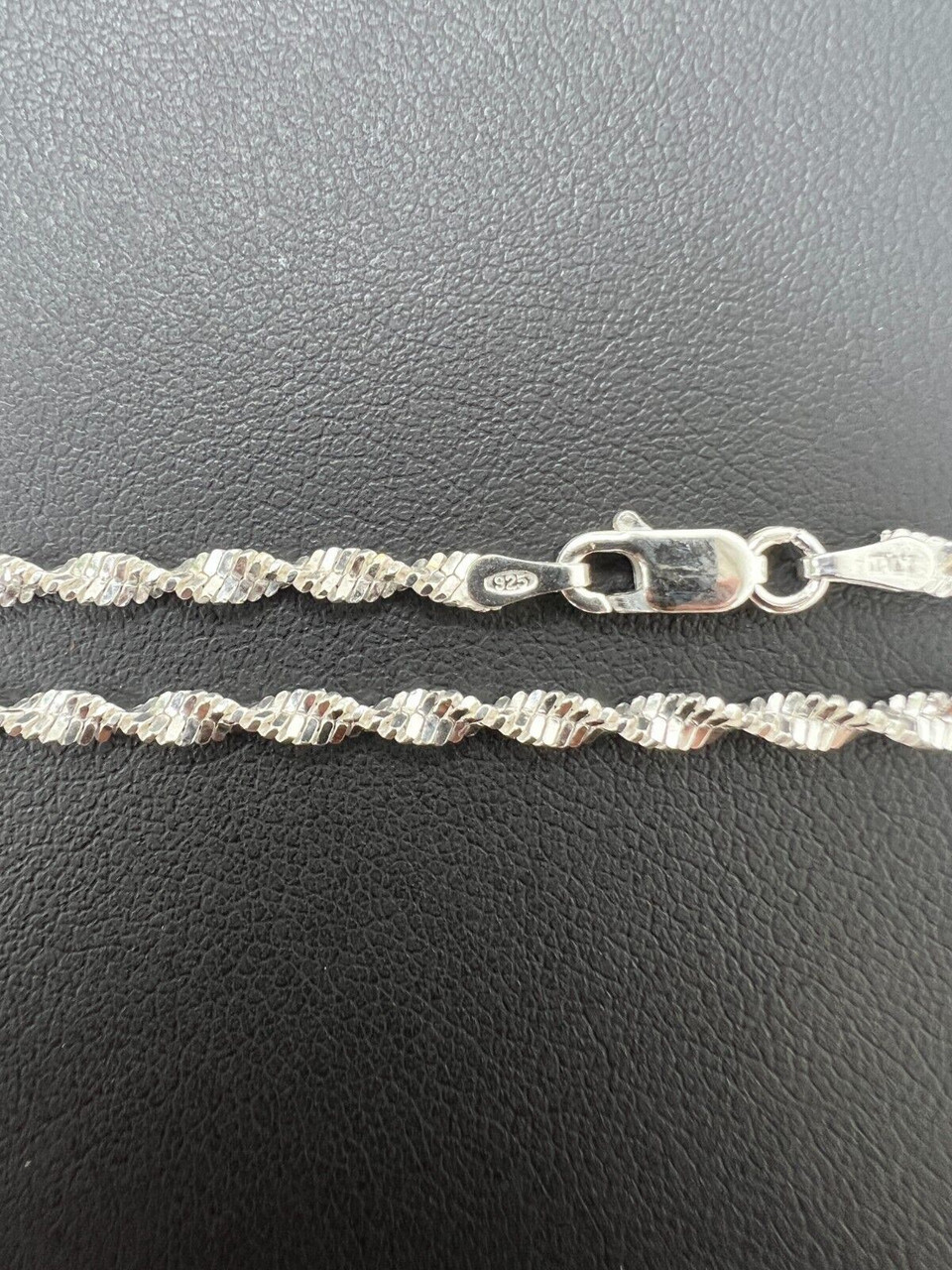 Real 925 Sterling Silver 2.5mm Loose Singapore Rope Chain Necklace Mens Ladies