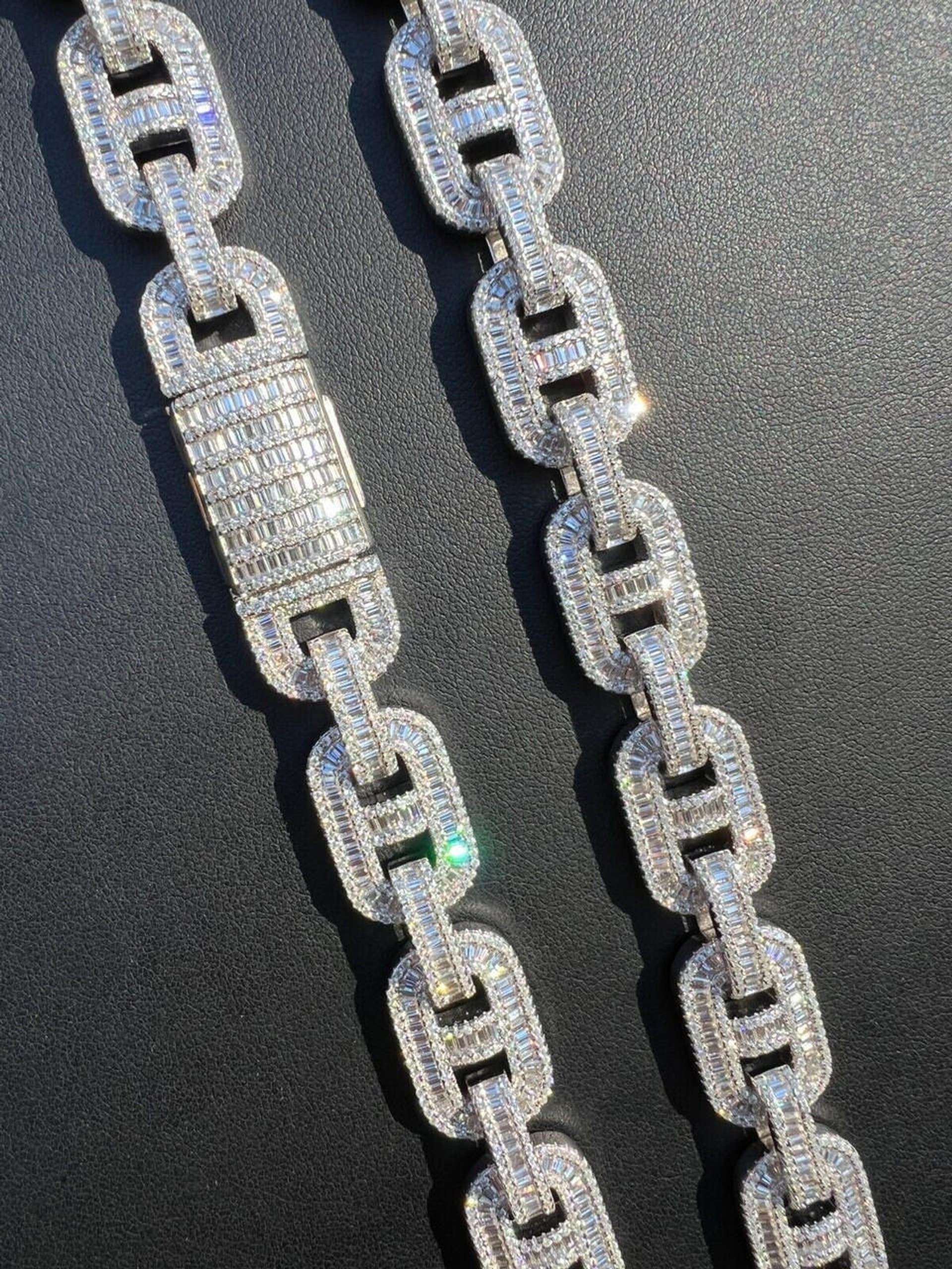 Moissanite baguette chain clearance