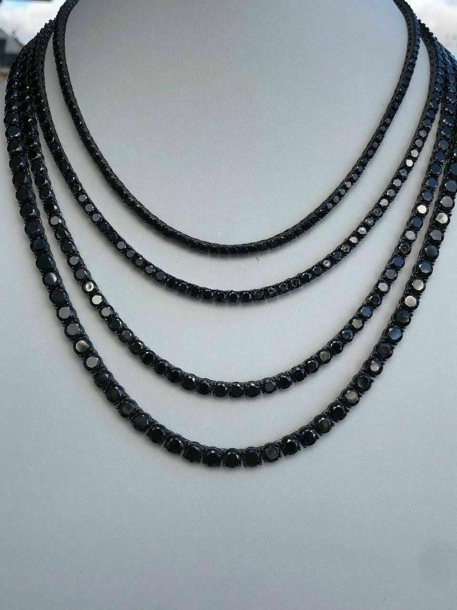 Black Diamonds Necklace Silver - Get Best Price from Manufacturers &  Suppliers in India