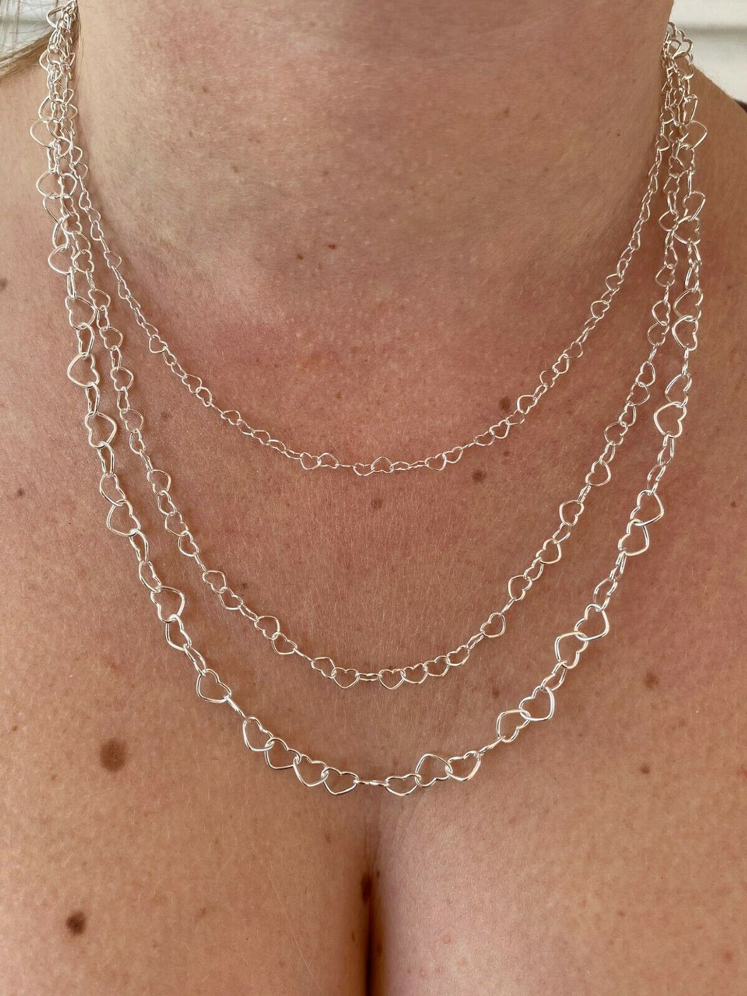 14K Mirrored Chain Heart Lariat Necklace | Royal Chain Group