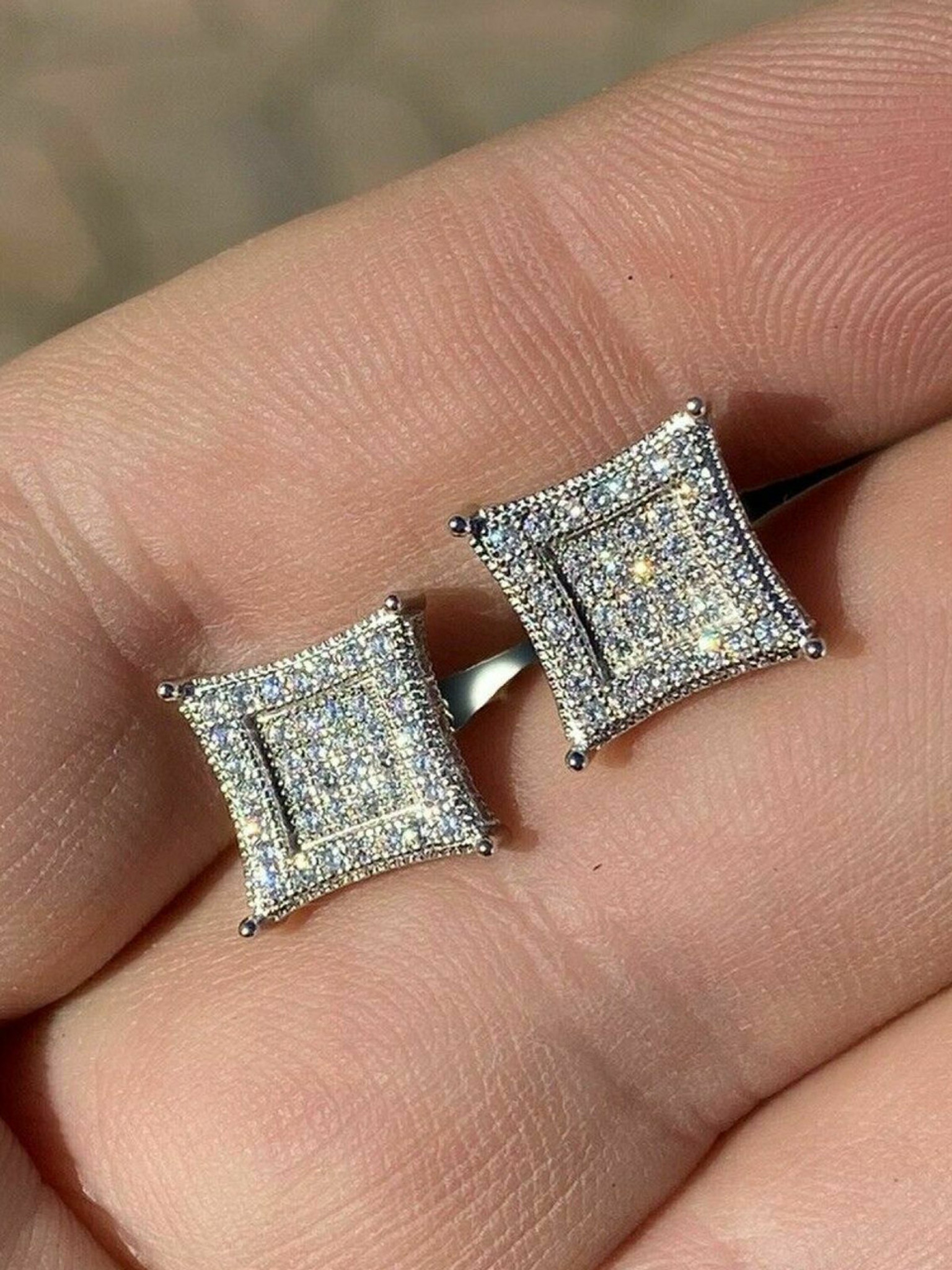 Michael Dawkins 0.98ctw Diamond Earrings 14k Gold Sterling Silver –  Jewelryauthority