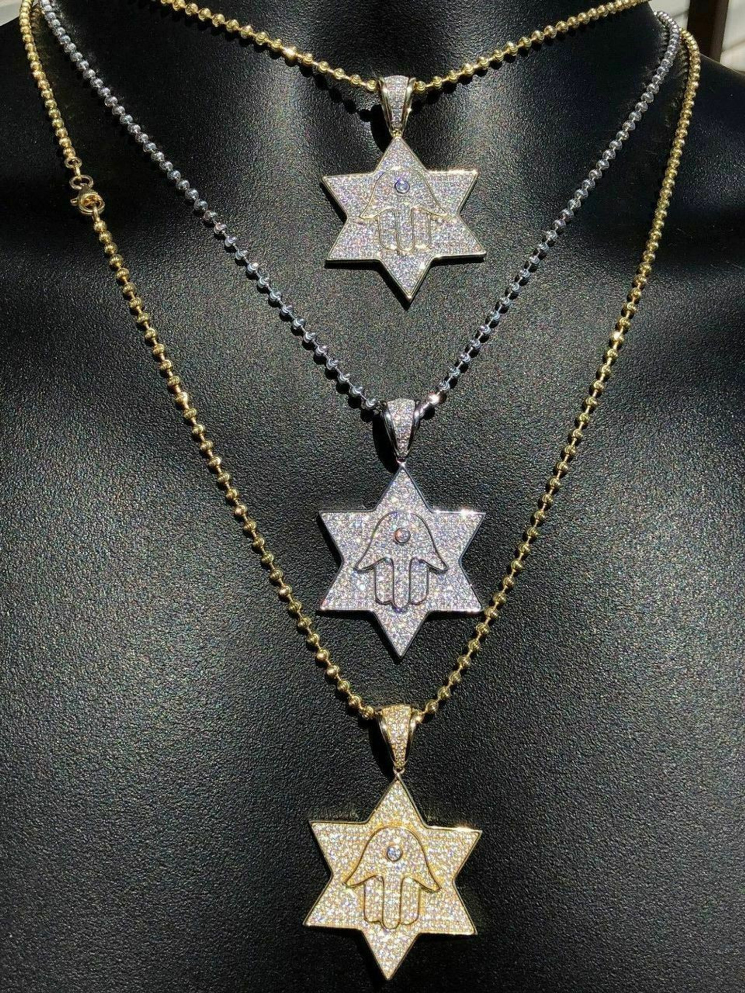 Designer Hamsa Hand Amulet Pendant - Gerochristo 3234 - Gold & Silver |  CultureTaste