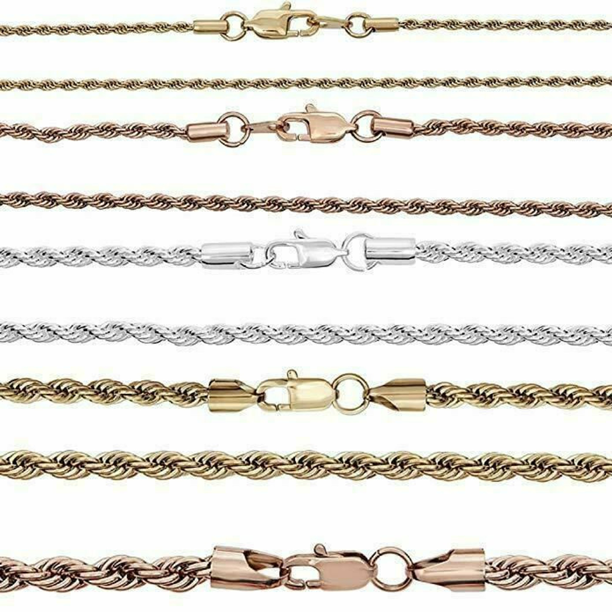 Rope Chain- 6mm, Size 18, 14K White - The GLD Shop