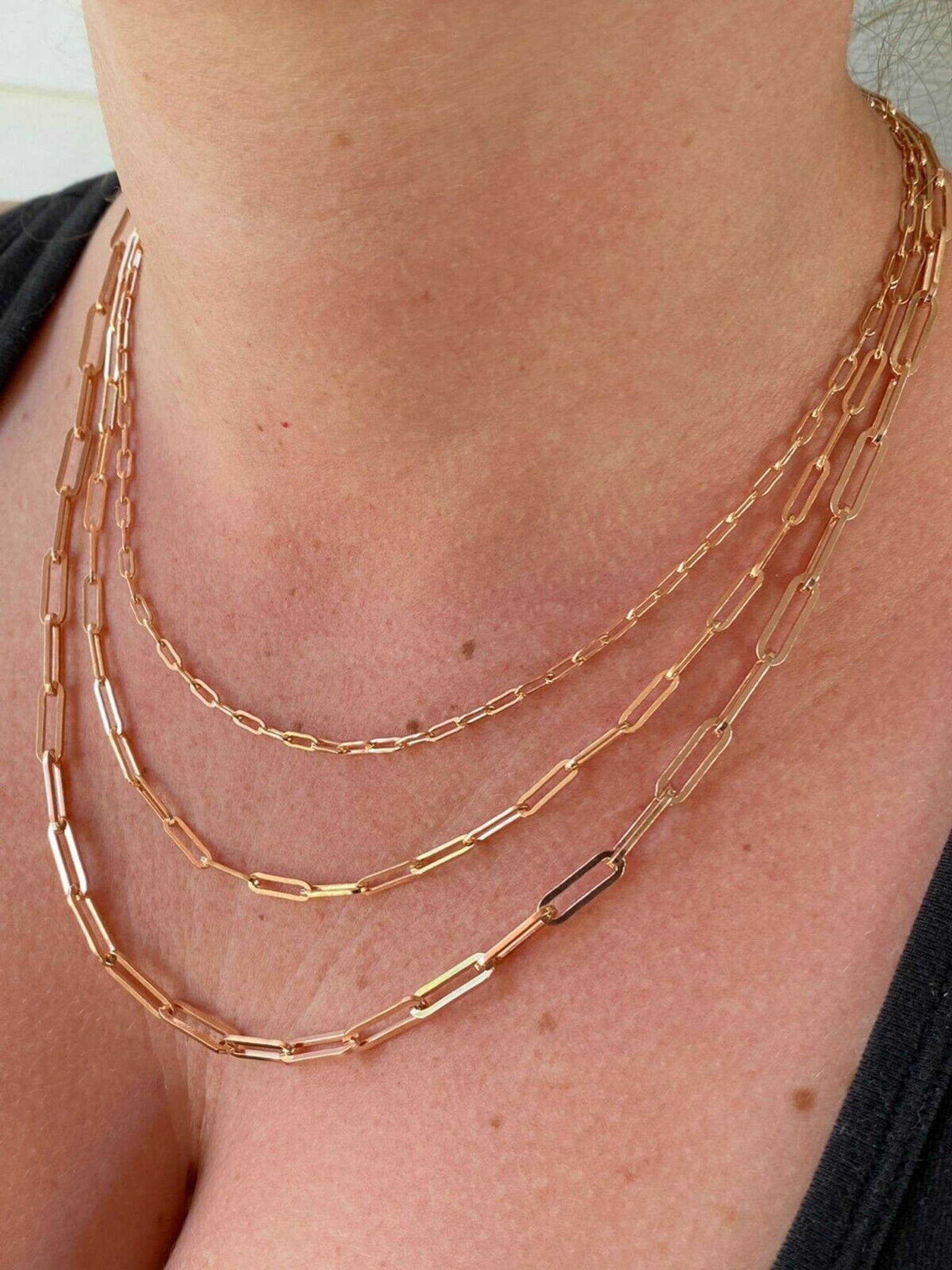 Large Paperclip Chain Necklace - Rose Gold Vermeil - Oak & Luna