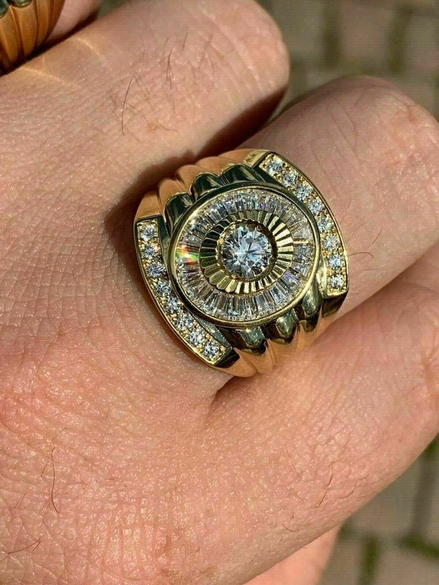 Men Big Stone Ring Vintage Zircon Engagement Rings Fashion Wedding Gift  Jewelry | eBay