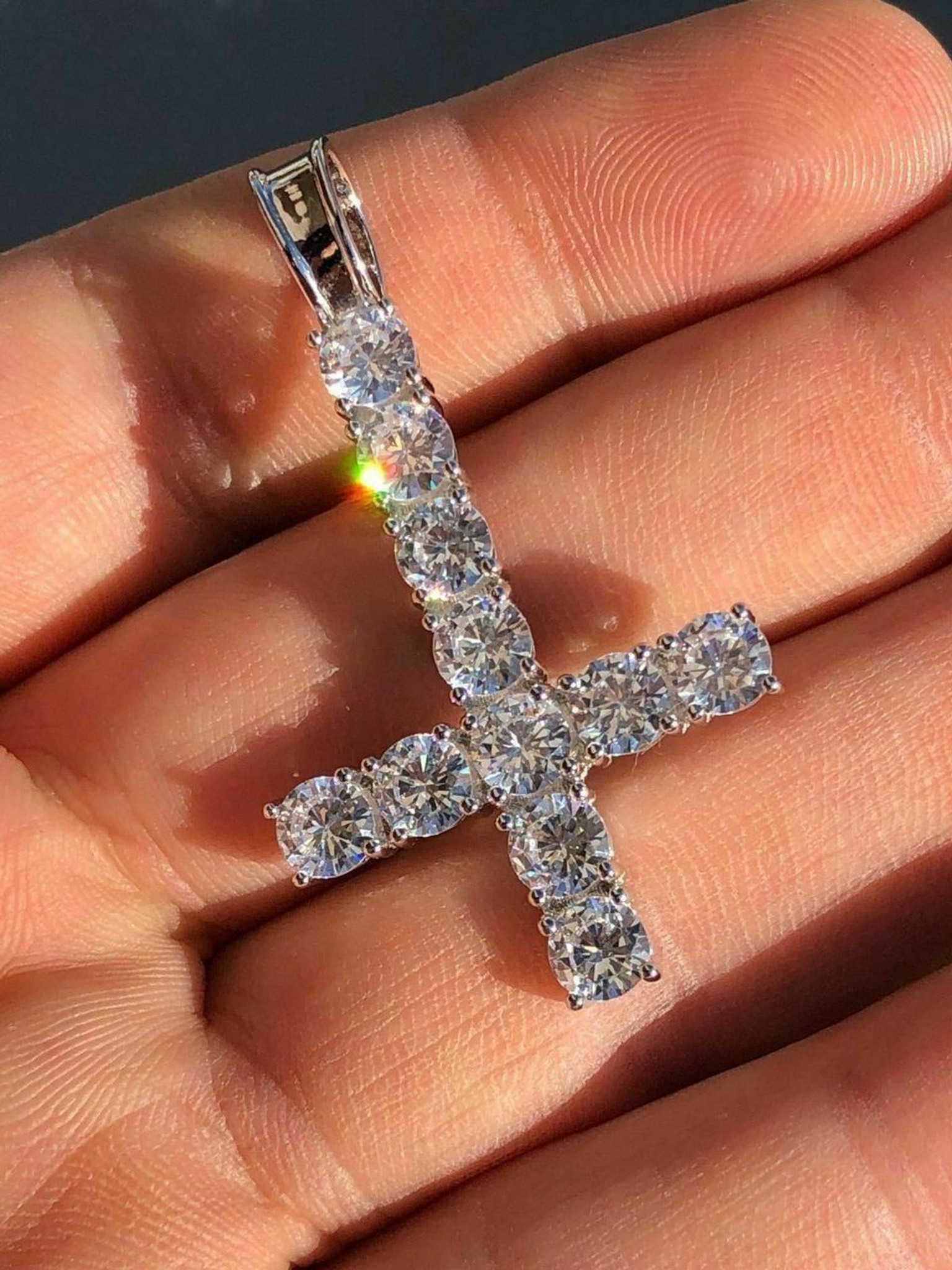 upside down cross necklace silver