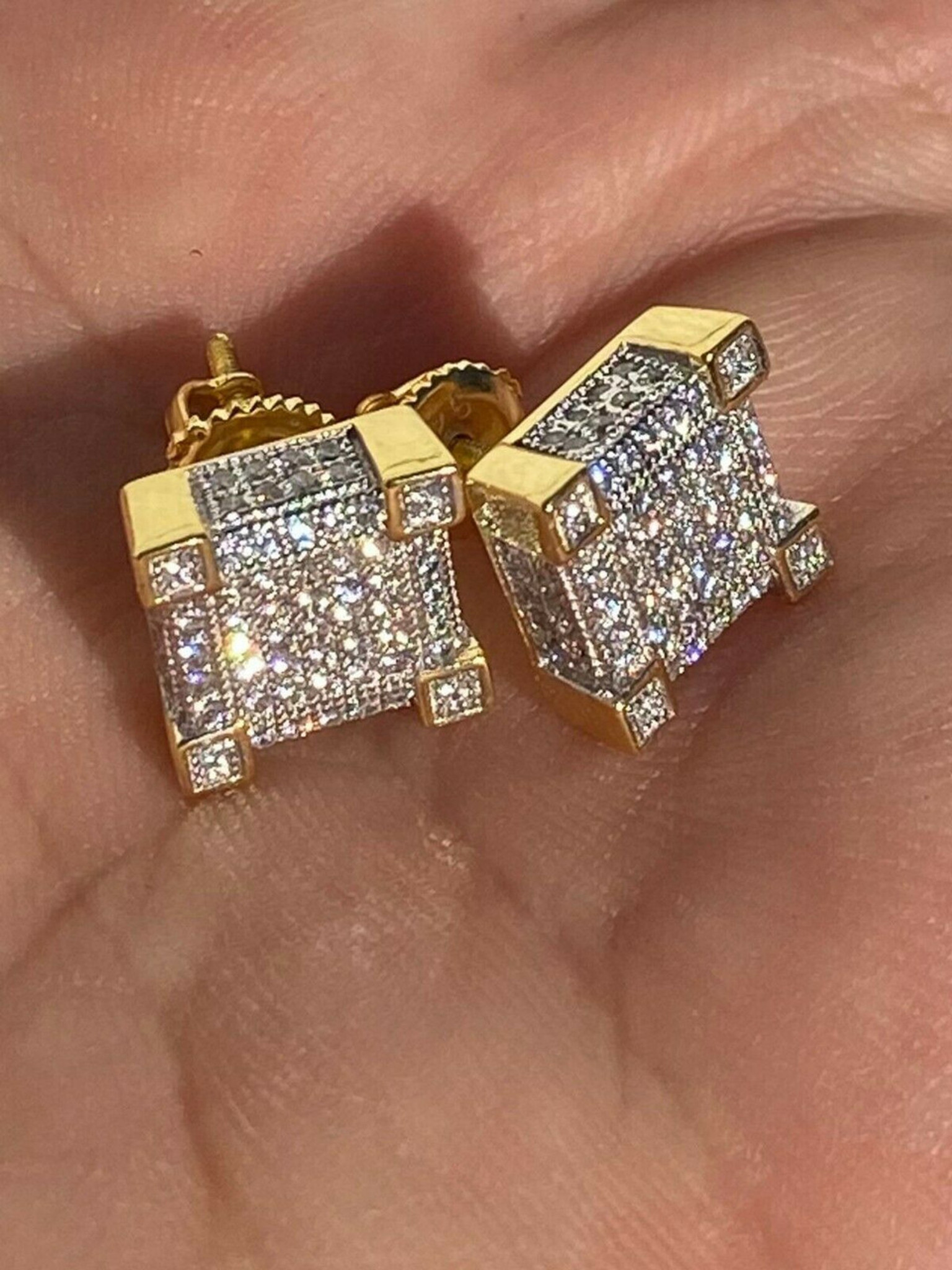 Real Diamond Stud Earrings for Men, Mens Diamond Studs, Black Stud Earrings  for Guys, Mens Black Stud Earrings, Black Post Earrings, E500SB - Etsy