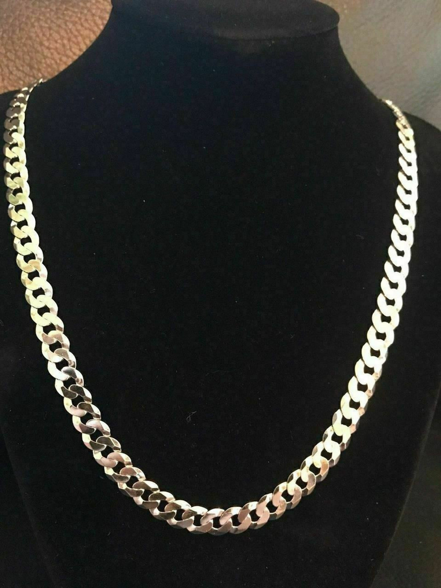 4-10MM Miami Cuban Solid 925 Sterling Silver Heavy Chain High Polish  Necklace Italy Thick Hip Hop Gold Non Tarnish Waterproof Curb